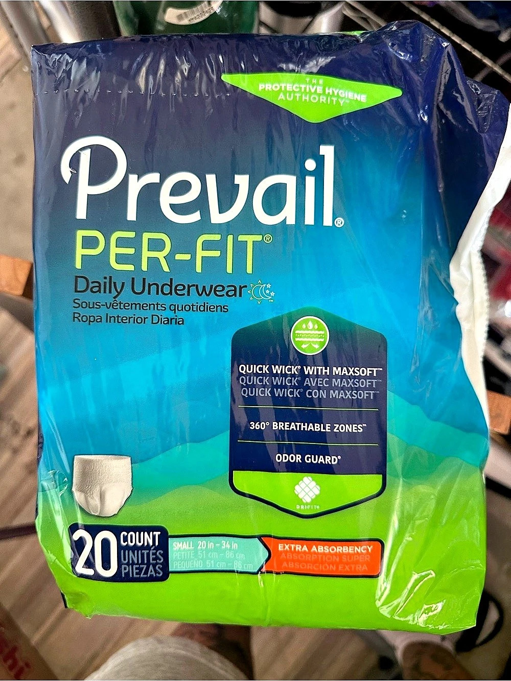 Prevail Per-Fit Daily Underwear 20 Count Small